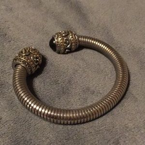 Thick silver bracelet